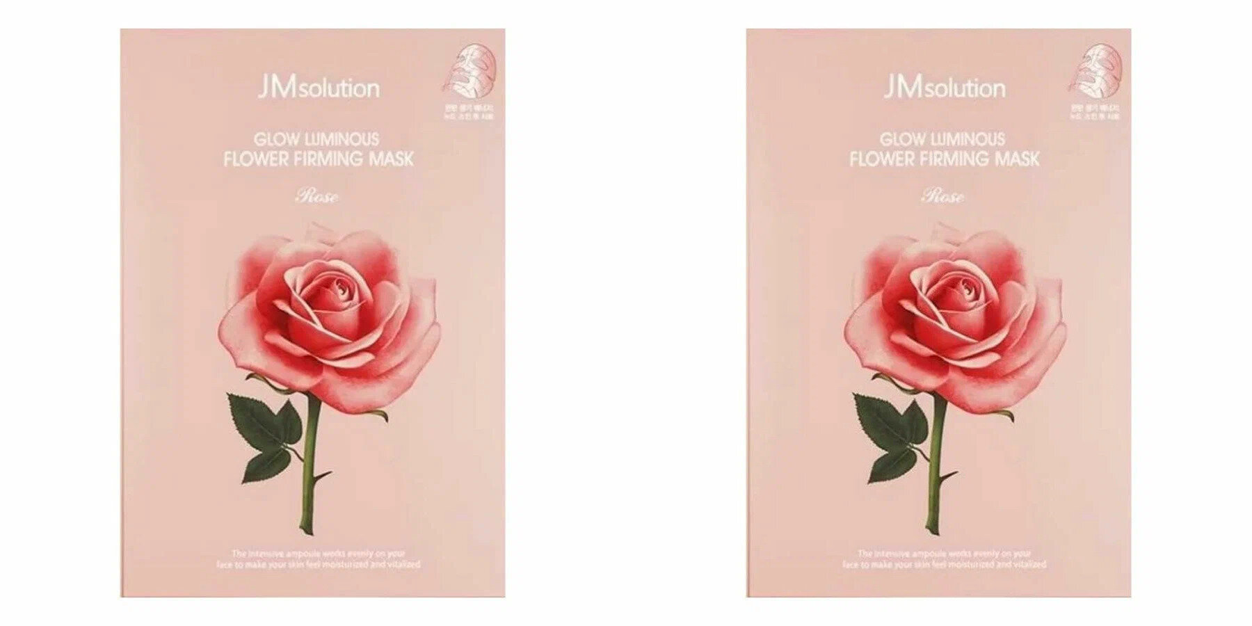 Тканевая маска для лица JMsolution с экстрактом розы, Glow Flower Firming Mask Rose, 30 мл, 2 шт