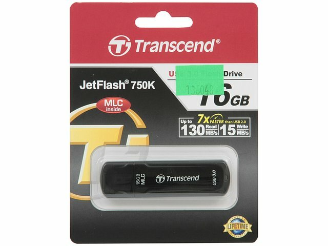 Накопитель USB flash Transcend Накопитель USB flash 16ГБ Transcend JetFlash 750K TS16GJF750K, черный (USB3.0)