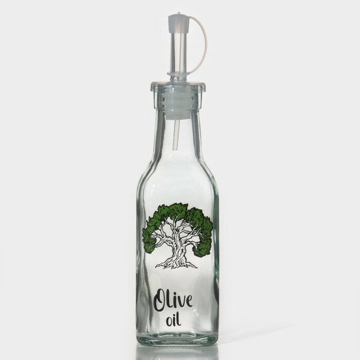 Бутыль стеклянная для соусов и масла Доляна «Дерево оливы», 200 мл, 4,5×20 см - фотография № 2