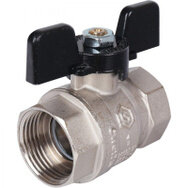 фото Кран шаровой стандартнопроходной, ВР/ВР, ручка бабочка 1/2" в комплекте 2 шт Сантехническая нить 20 м