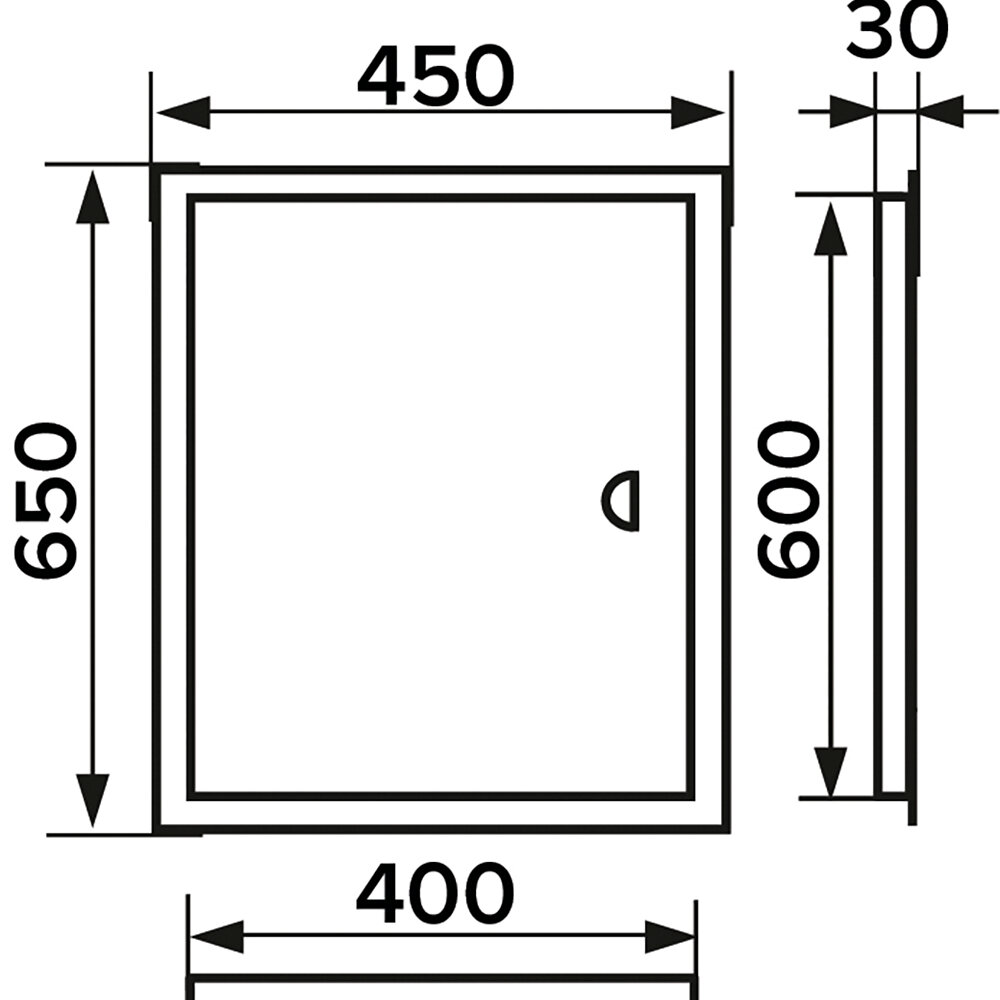 Люк ревизионный Evecs 40х60 см стальной с ручкой - фотография № 4