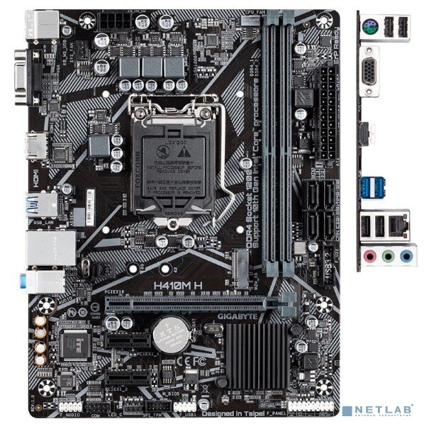 GIGABYTE Материнская плата Gigabyte H410M H V2 RTL S1200, H470, 2xPCI-E Dsub+HDMI GbLAN SATA MicroATX, 2DDR4