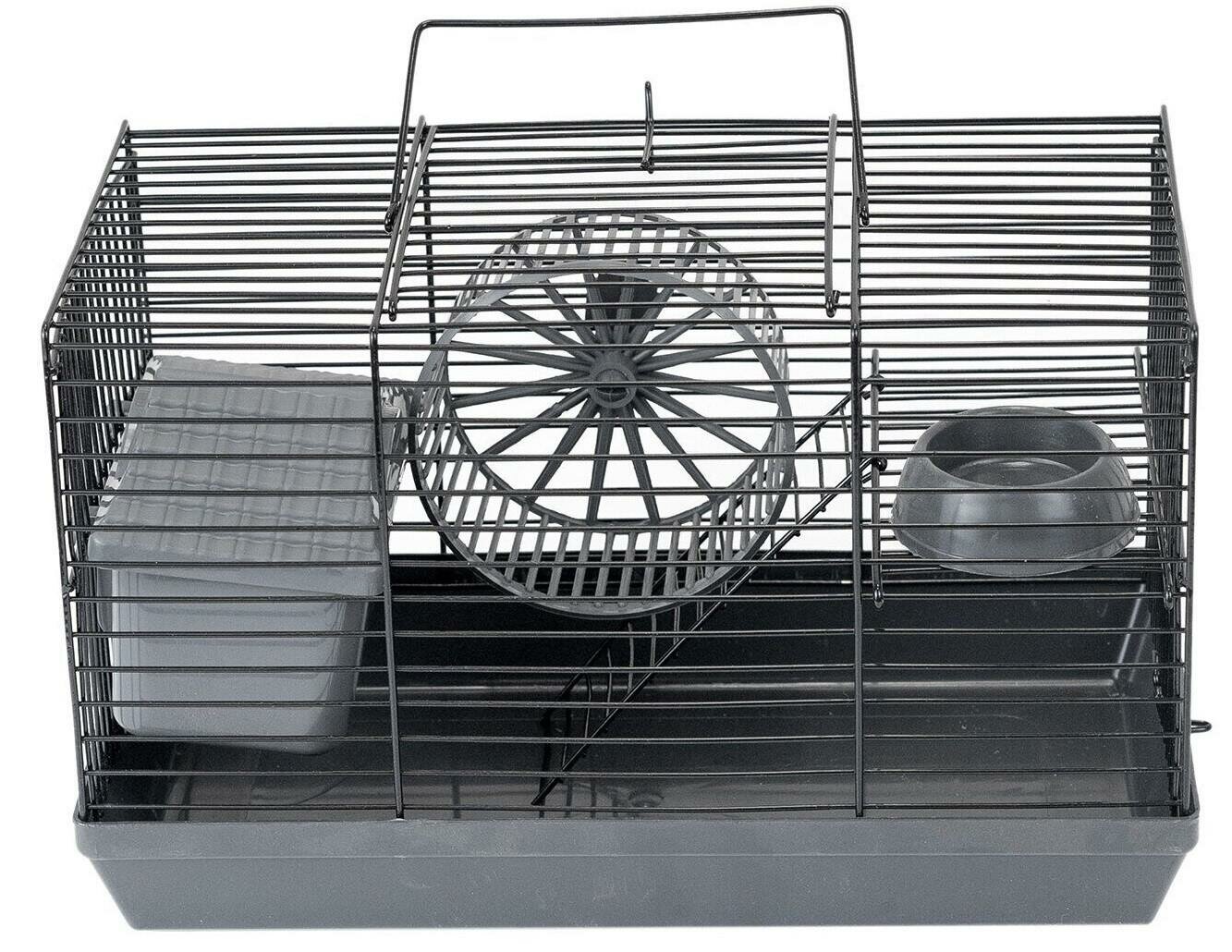 Дарэлл ECO Клетка-мини для грызунов с этажом (комплект), 27х15х16, черная