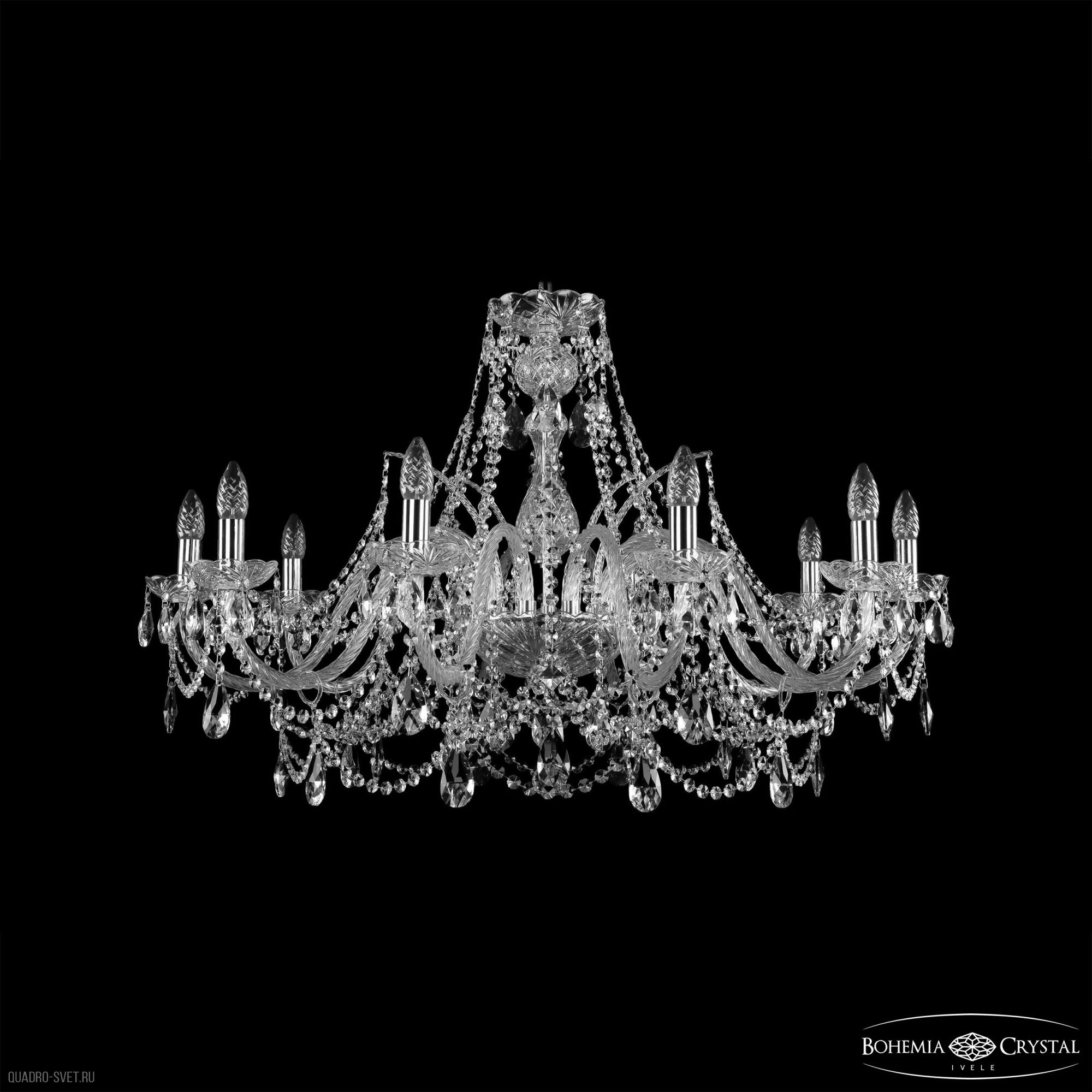 Подвесная люстра Bohemia Ivele Crystal 1411 1411/10/360 Ni - фото №1