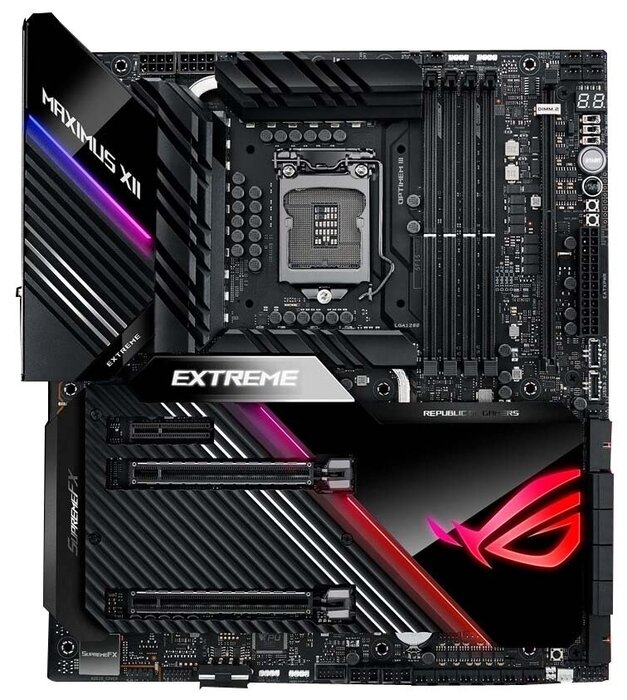 ASUS Материнская плата Socket1200 ASUS ROG MAXIMUS XII EXTREME (iZ490, 4xDDR4, M.2, SATA III, RAID, 2xPCI-E, 2.5Гбит LAN, 10Гбит LAN, WiFi, BT, USB3.2, Type-C, E-ATX) (ret)