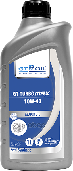 фото GT OIL Масло Моторное 10W40 Gt Oil 1Л Полусинтетика Gt Turbo Max Api Sj/Cf