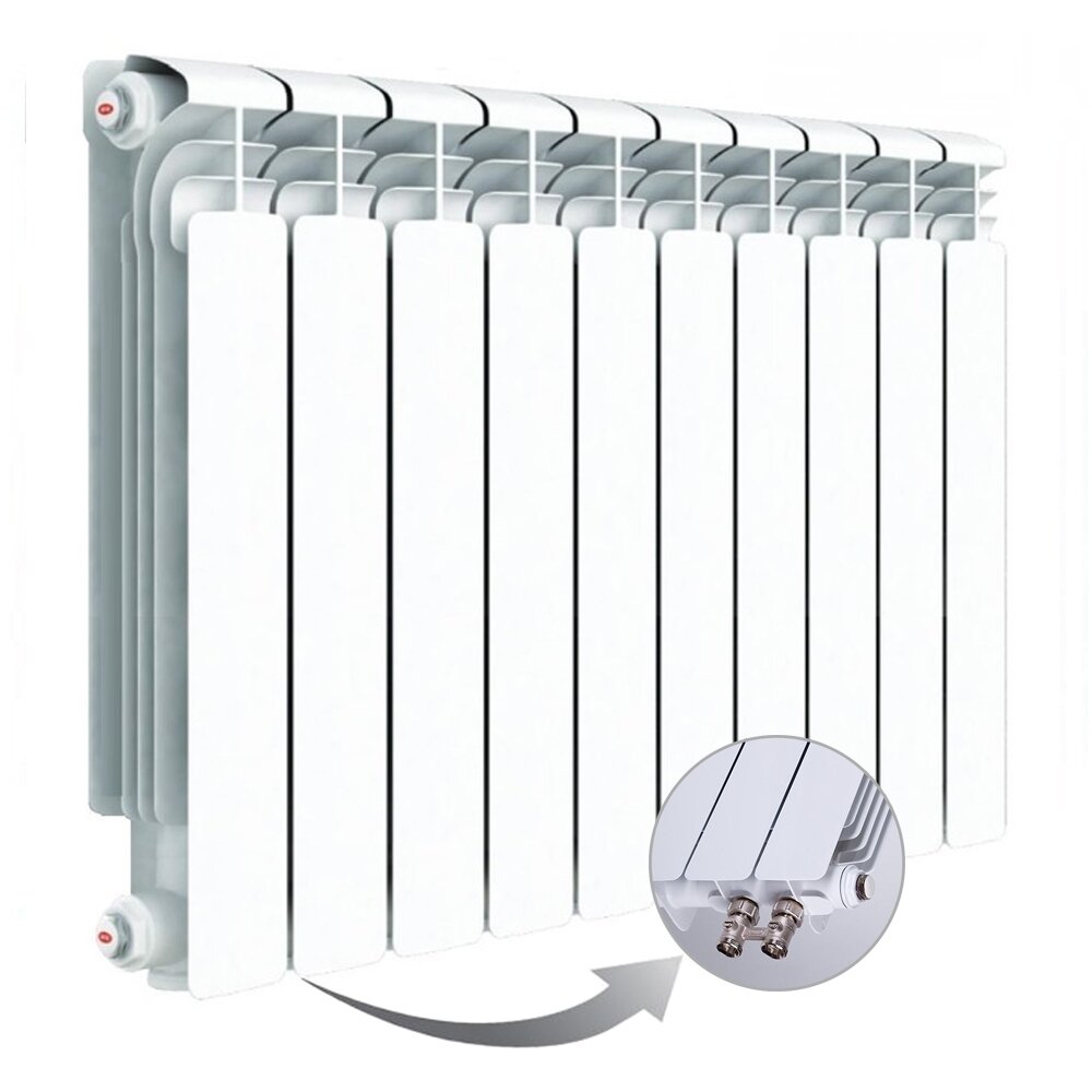 Радиатор алюминиевый RIFAR Alum Ventil 500 x 10 секций подключение нижнее (правое) (RAL50010НПП50) (RAL50010NPP50) Rifar