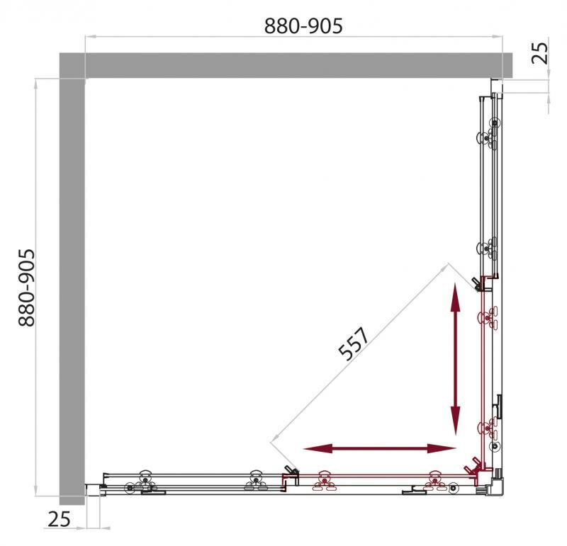   90x90 BelBagno Sela SELA-A-2-90-C-Cr