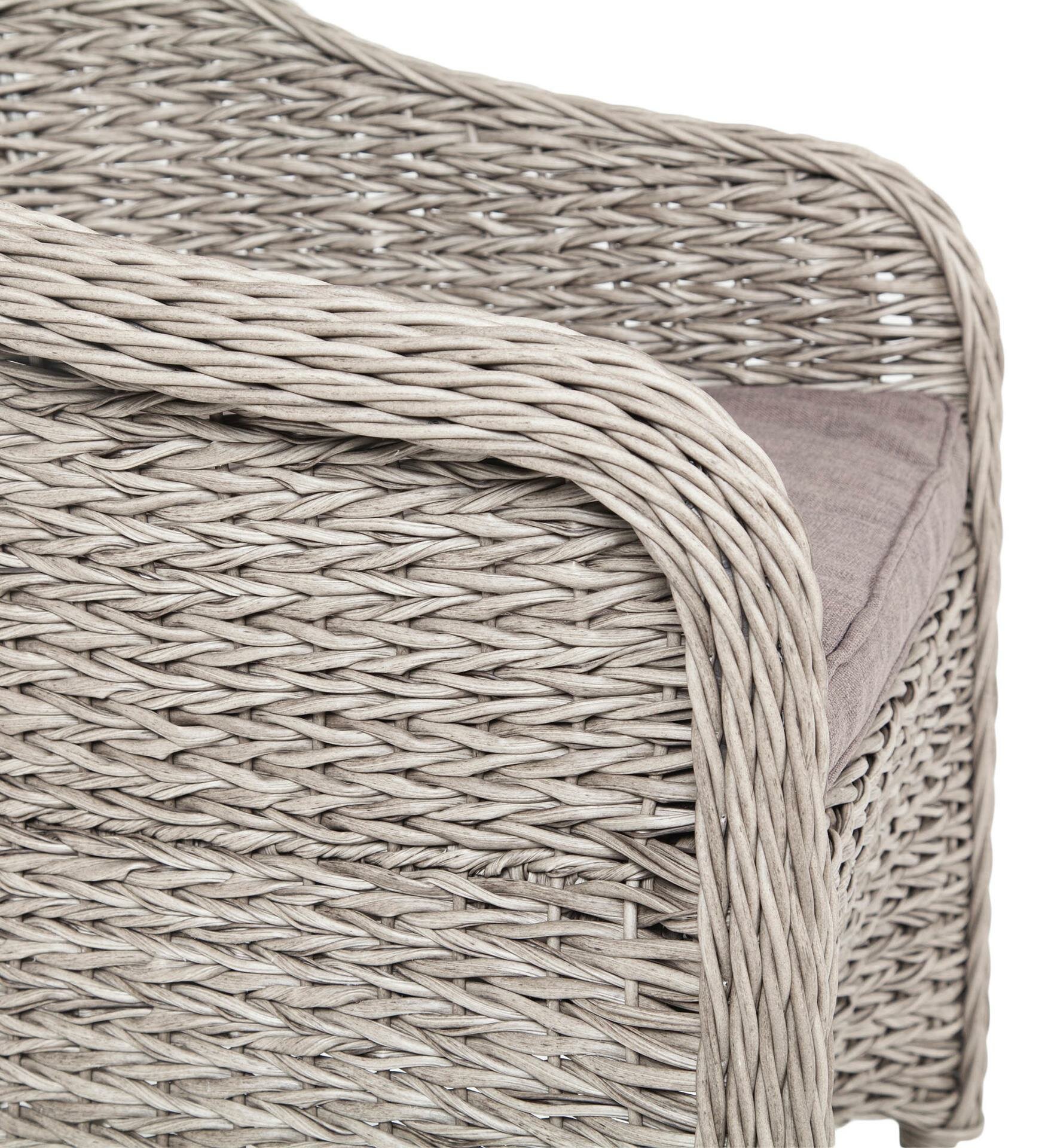 "Равенна" плетеное кресло из искусственного ротанга , серый (гиацинт) - фотография № 4