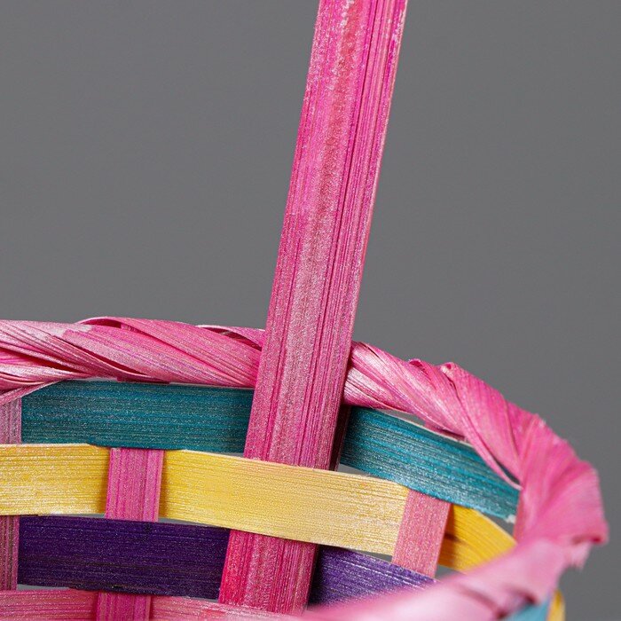 Корзина плетеная 13х9/32 см, разноцветный, бамбук - фотография № 3