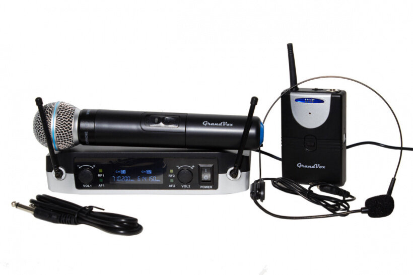 GrandVox UF-22SHB Радиосистема с ручным микрофоном и гарнитурой