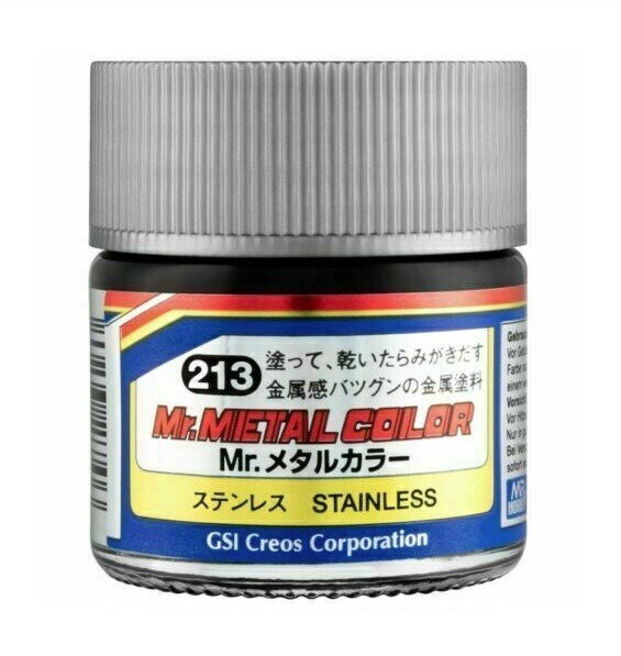 фото Mr.Hobby Краска акриловая на специальном разбавителе, Нержавеющая Сталь металлик, 10 мл.