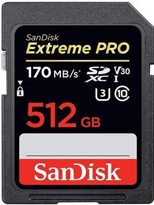 Карта памяти SanDisk Extreme Pro SDXC 512GB Class 10 V30 UHS-I (U3) 170MB/s