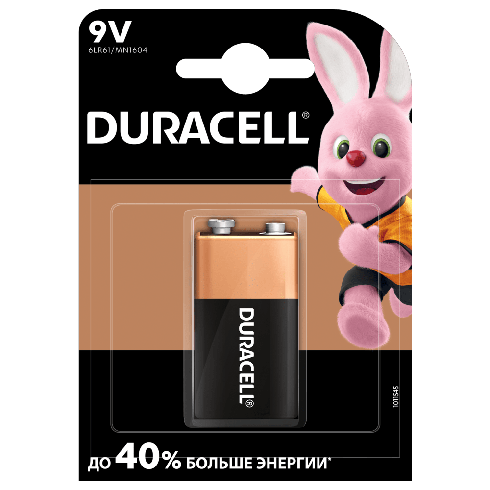 Батарейка тип 9V DURACELL 6LR61/6LF22/6LP3146 9V 1BL