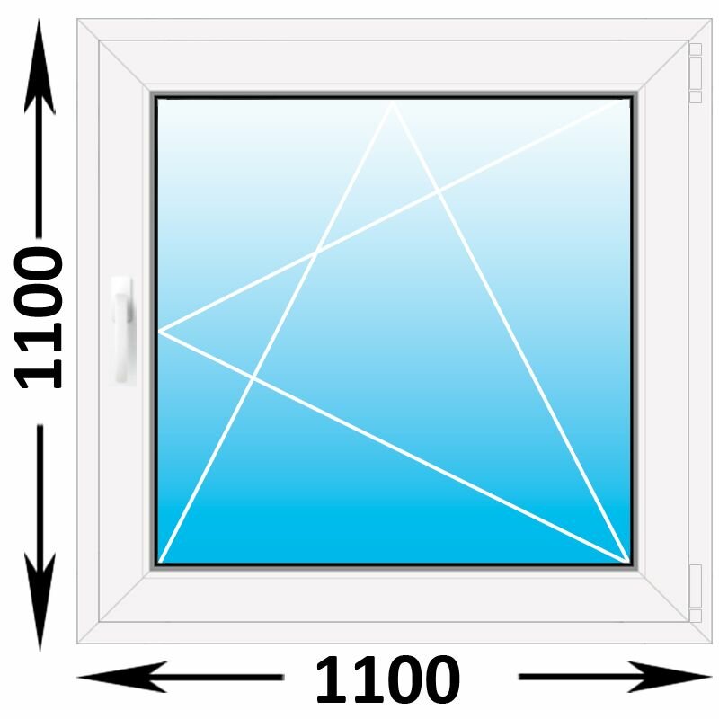 Пластиковое окно Melke одностворчатое 1100x1100 (ширина Х высота) (1100Х1100)