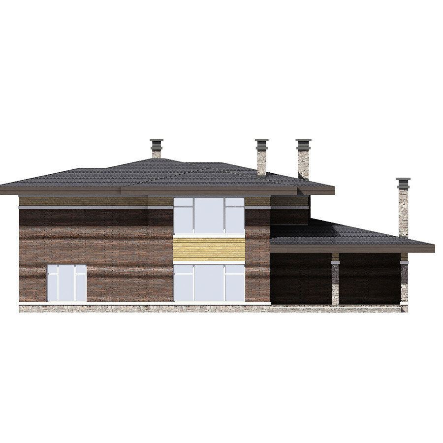 45-04AL-Catalog-Plans - Проект двухэтажного кирпичного дома с террасой - фотография № 2