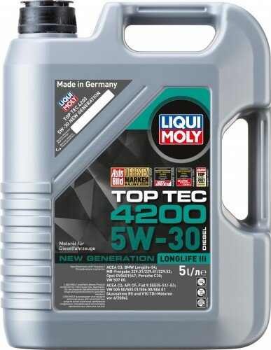 Масло дизельное LIQUI-MOLY SAE 5W30 Top Tec 4200 Diesel 5 л. 2376 cинтетическое