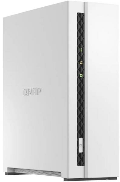 SMB QNAP TS-133 NAS 1 HDD tray. ARM 4-core Cortex-A55 1.8GHz ram 2 GB (max) 1x1GbE 1xUSB 2.0 port1xUSB 3.2 Gen 1