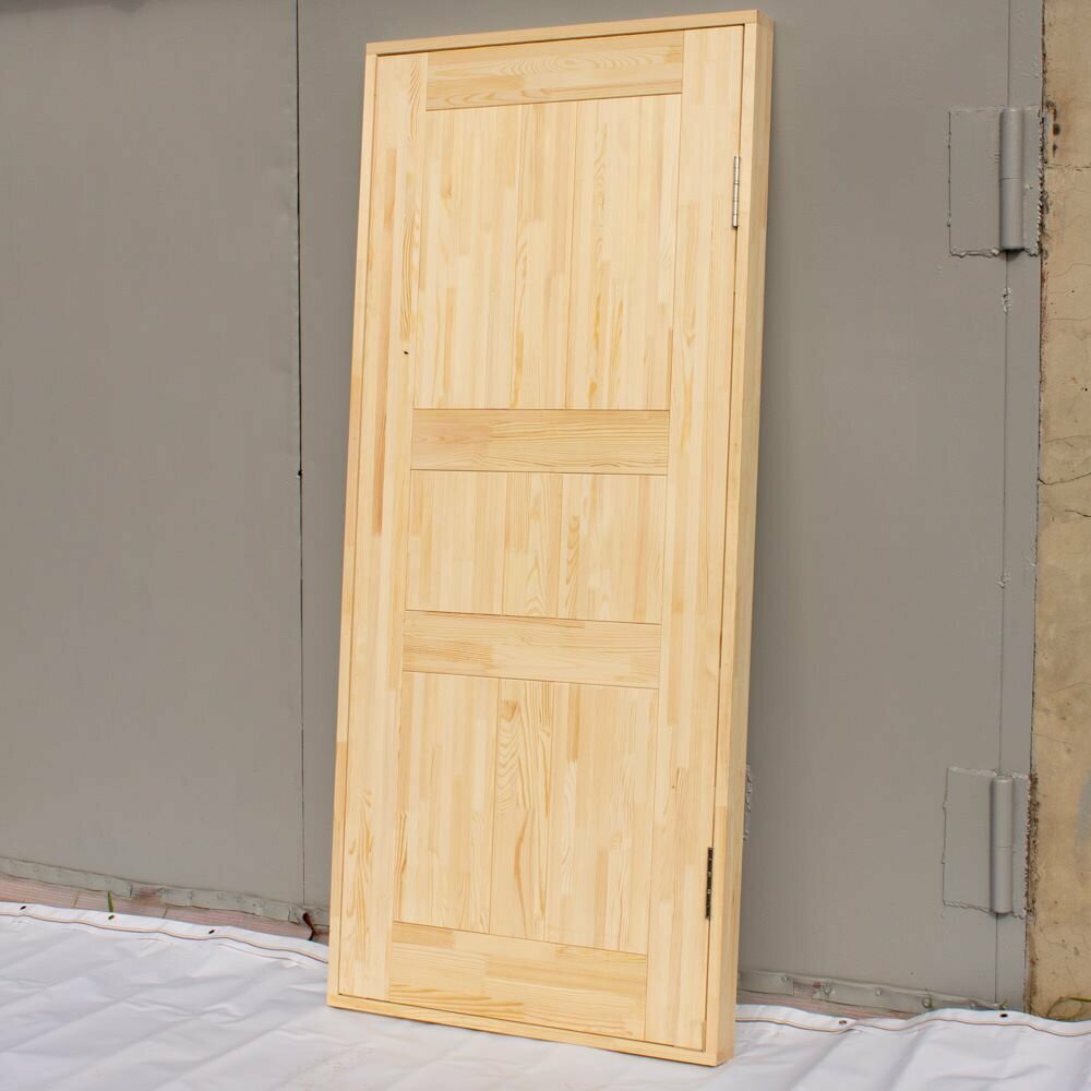 Дверь входная, массив дерева, сосна, 200х80 см - фотография № 2