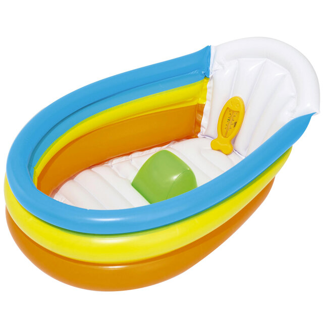 Bestway Надувной бассейн-ванночка для малышей 76*48*33 см, надувное дно, термометр, клапан 51134