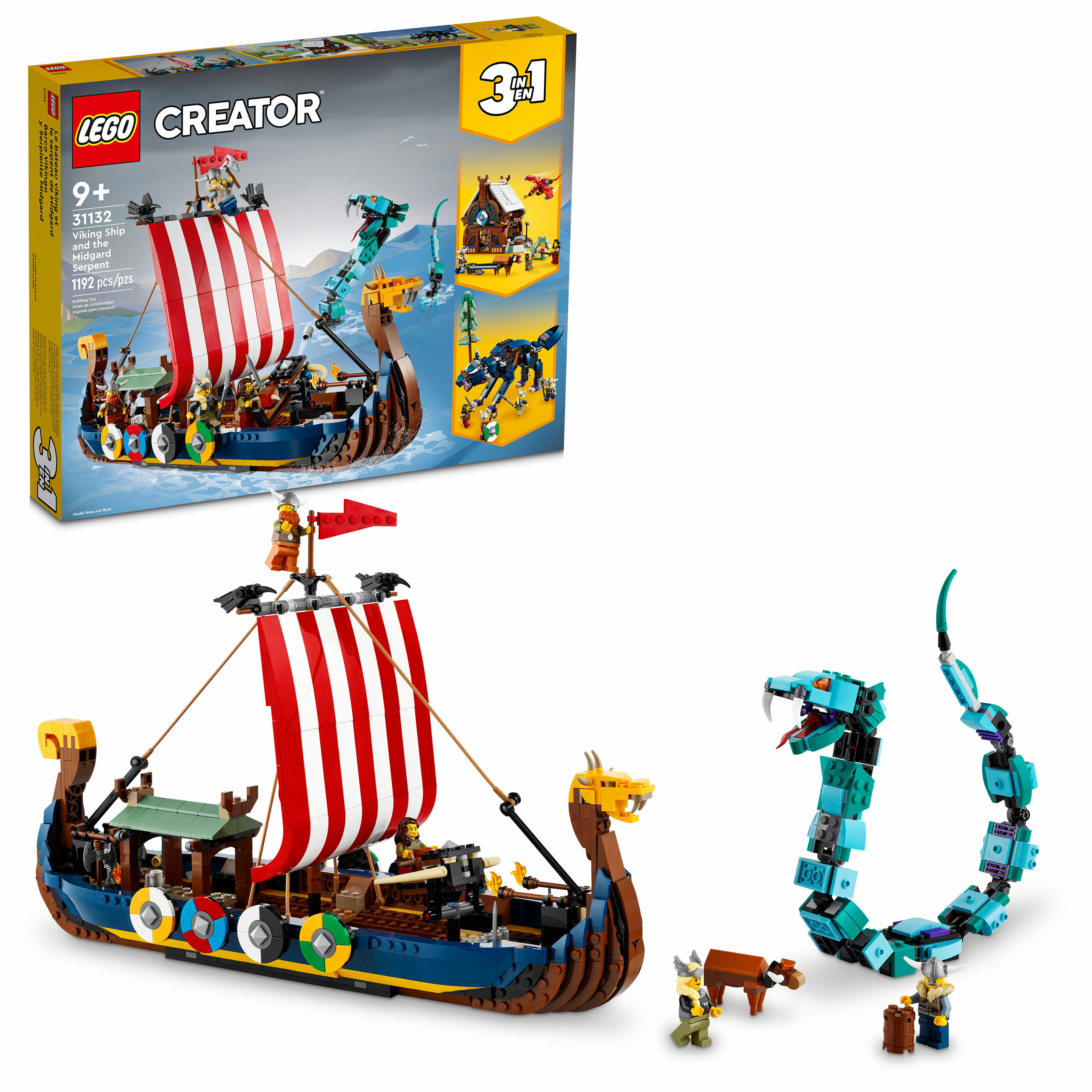 Конструктор LEGO Корабль викингов и Змей Мидгарда (31132)