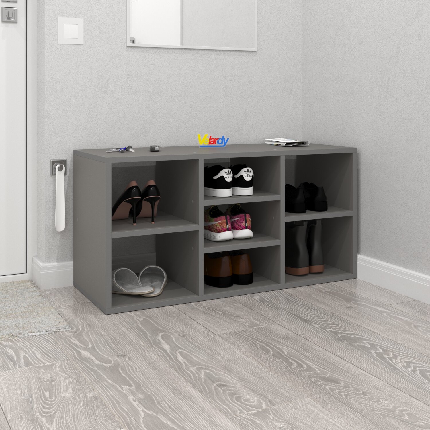 фото Обувница Velardy Pure Pro, 90x35x45мм, Серыйграфит