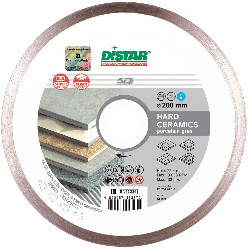 Круг алмазный Distar Hard ceramics 1A1R 180x14x85x254