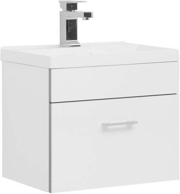 фото Тумба с раковиной Aquanet Верона NEW 50 белый (подвесная 1 ящик)