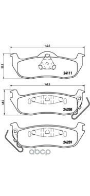 Колодки Тормозные Дисковые Задн Jeep: Commander 3.0 Crd/3.7 V6/4.7 V8/5.7 V8 05-10 Grand Cherokee Iii 3.0 Crd 4X4/3.7 V6 4X...