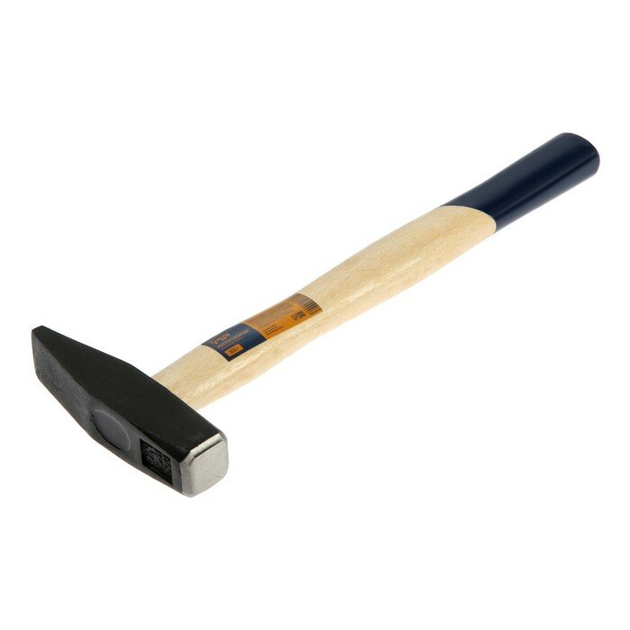 фото Молоток слесарный тундра, квадратный боек, деревянная рукоятка, 500 г