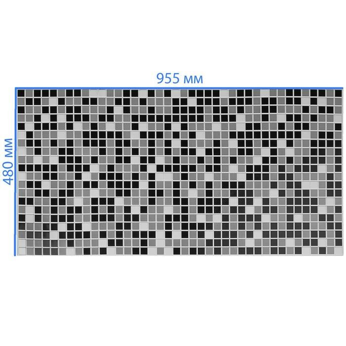 Панель ПВХ Мозаика чёрная 955х480 мм - фотография № 2