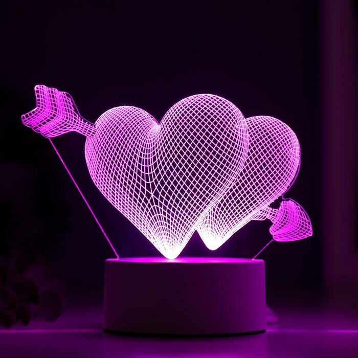 RISALUX Светильник "Сердца" LED RGB от сети 9,5х18х15 см - фотография № 5