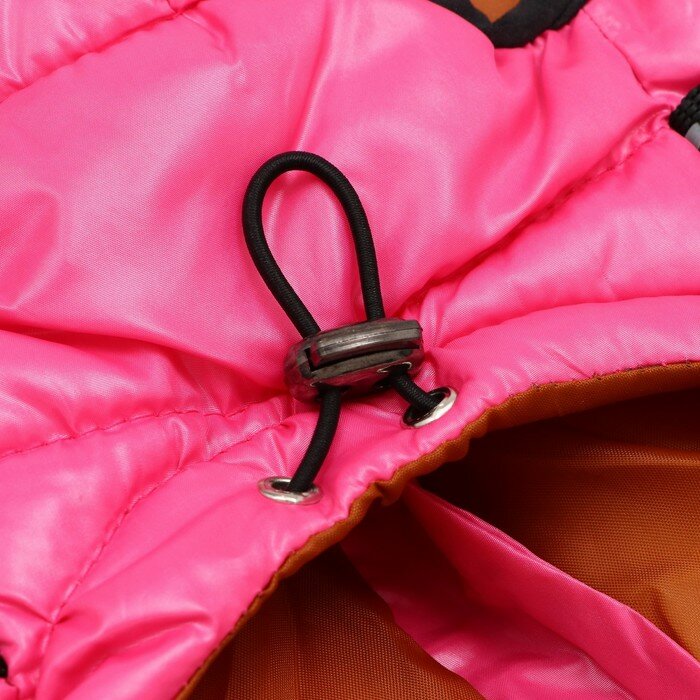 Куртка для собак со шлейкой, размер 14 (ДС 32 см, ОГ 42 см, ОШ 31 см), розовая - фотография № 10