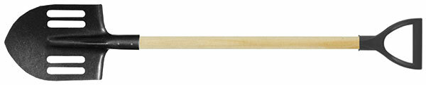 Лопата штыковая облегченная, "рельсовая сталь", с деревянным черенком и V-ручкой 210х385х1440 мм