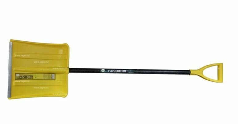 Лопата для уборки снега гардения 100613 Гардения Снежник с черенком, 1350х360х60 мм, желтый