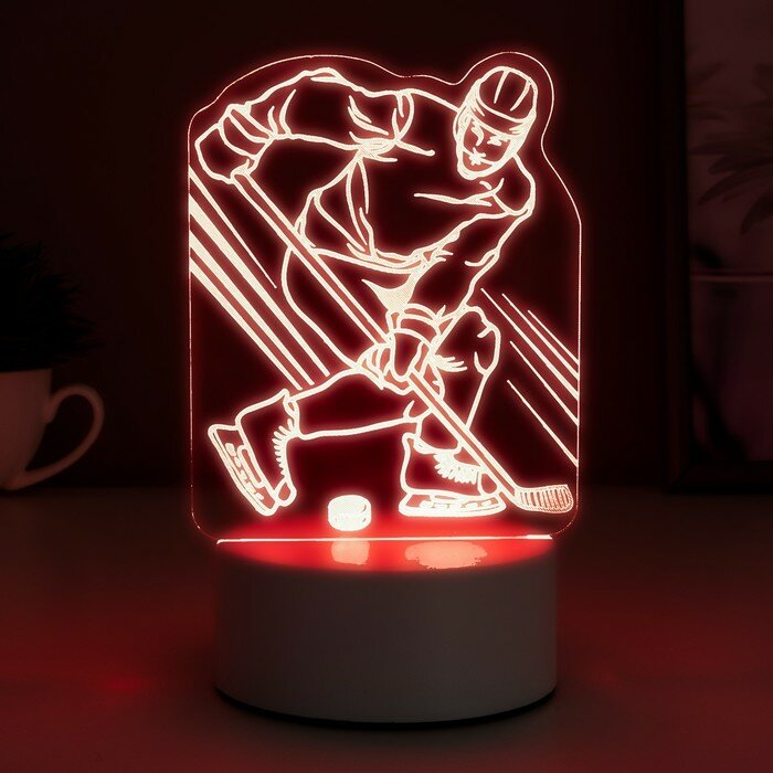 RISALUX Светильник "Хоккеист" LED RGB от сети 9,5х10,5х17 см - фотография № 5