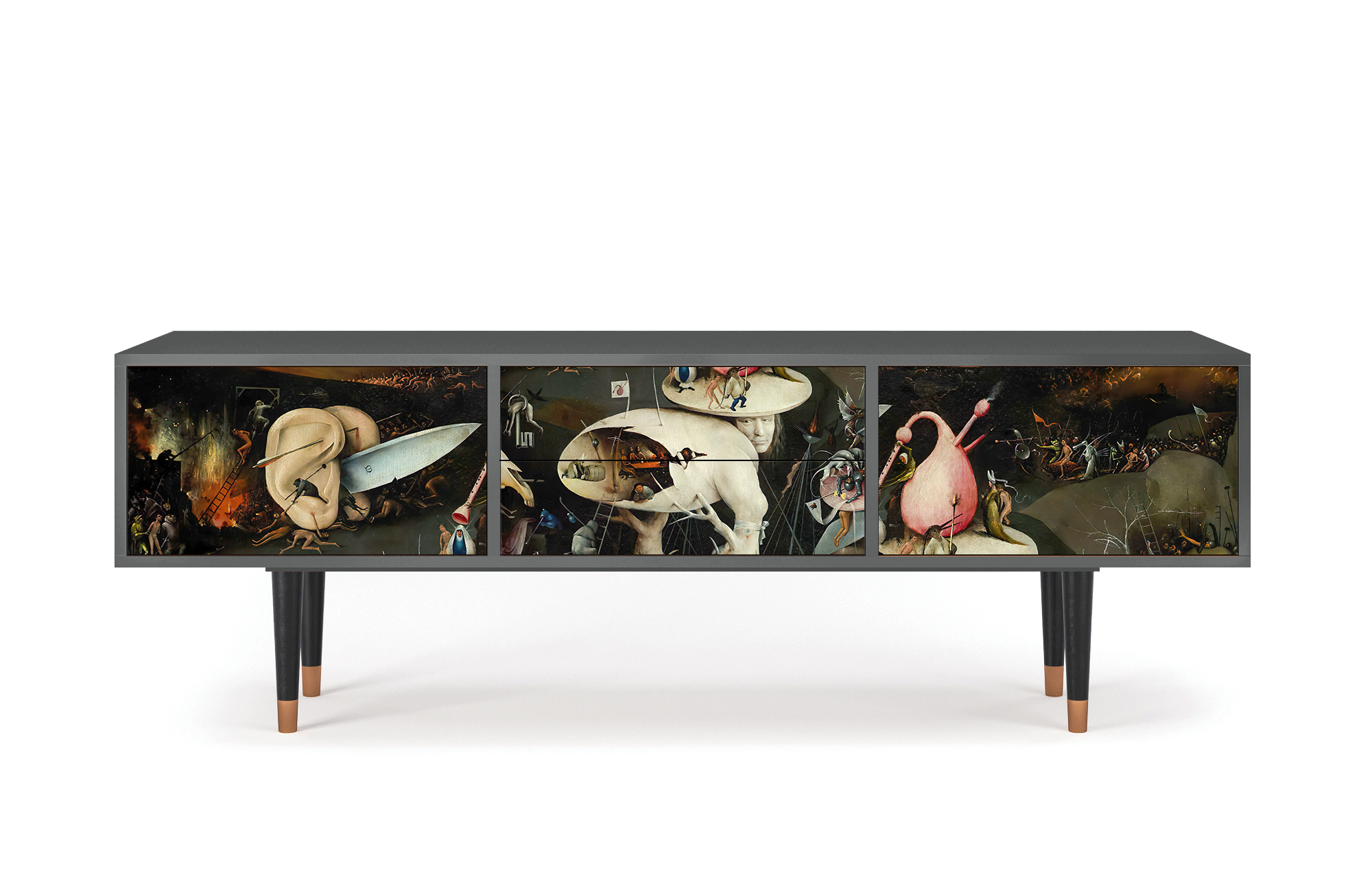 ТВ-Тумба - STORYZ - T4 The Garden of Earthly Delights by Hieronymus Bosch, 170 x 59 x 48 см, Антрацит - фотография № 2