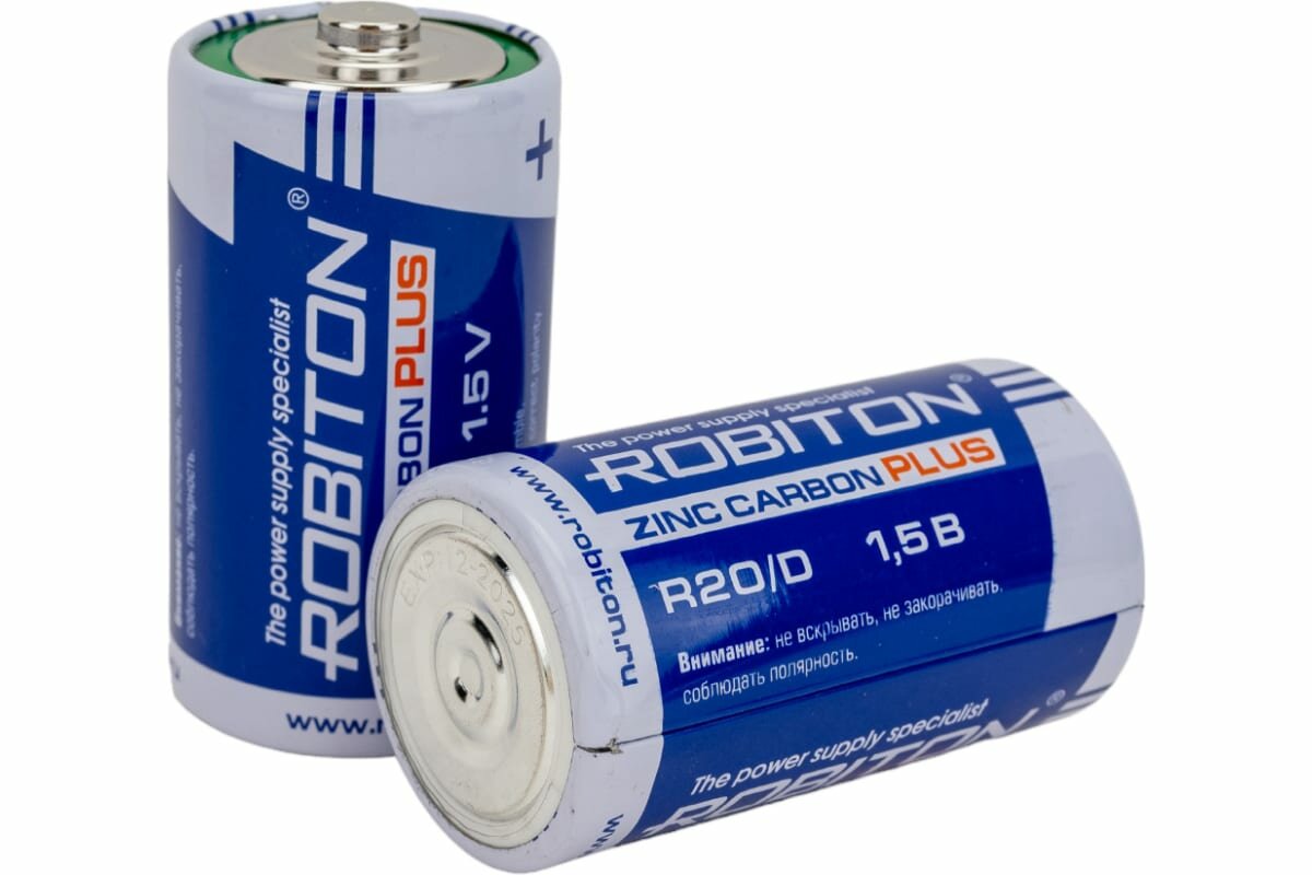 Элемент питания ROBITON 2шт. PLUS R-R20- R20 17432