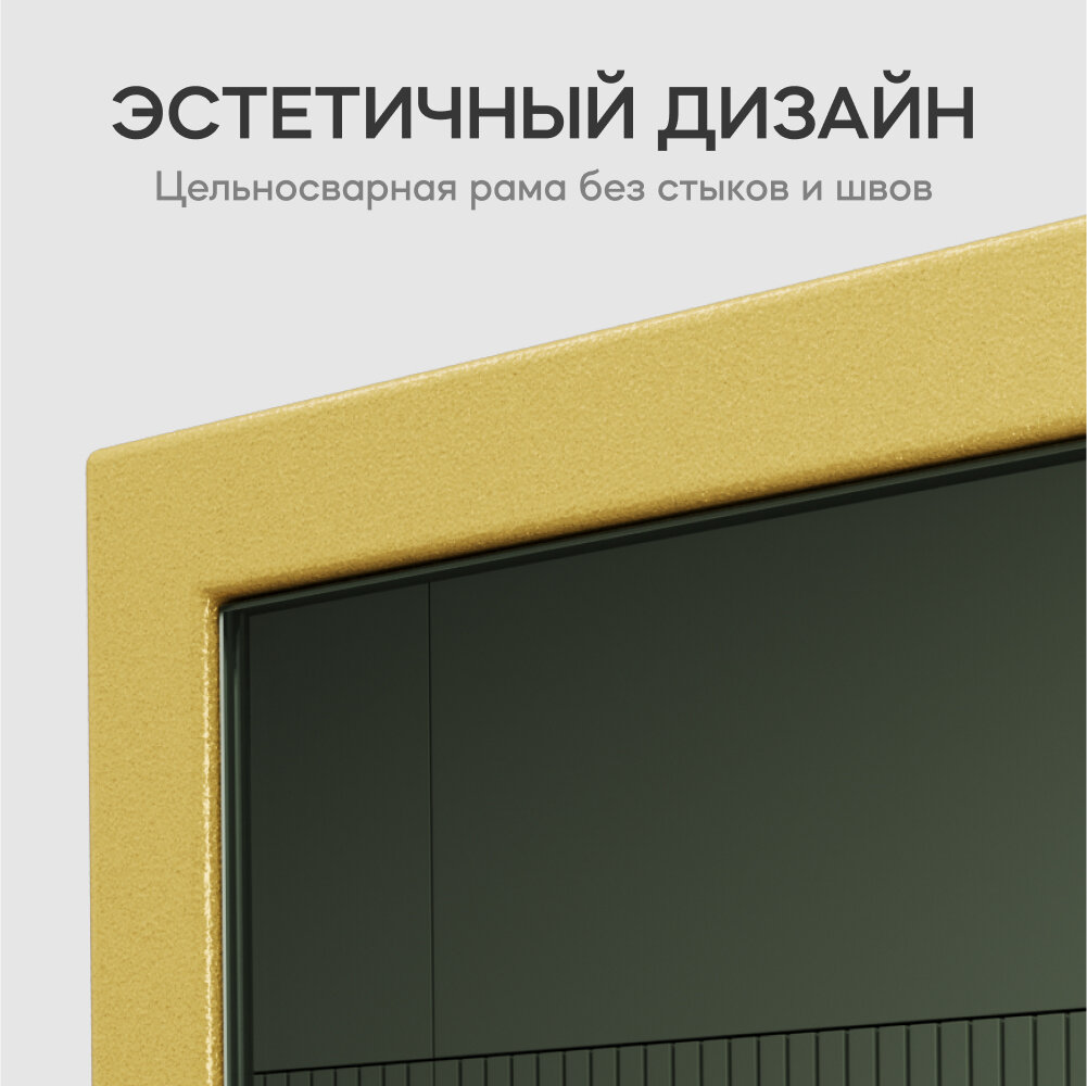 GENGLASS Зеркало настенное прямоугольное в полный рост HALFEO Gold XL 200x100 см, дизайнерское большое в металлической золотой раме - фотография № 4