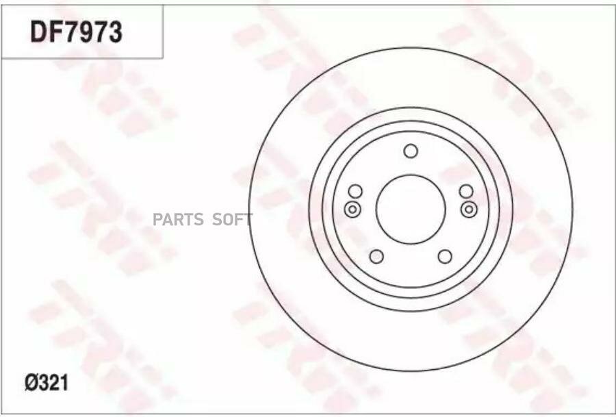 TRW DF7973 DF7973_диск тормозной передний!\ Kia Sorento, Hyundai Santa Fe 2.0-2.4i/CRDi 09>