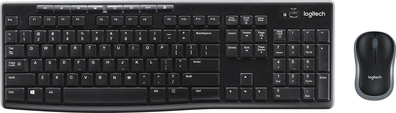 Клавиатура мышь Logitech MK270 клавчерный мышьчерный USB беспроводная Multimedia 920-004509