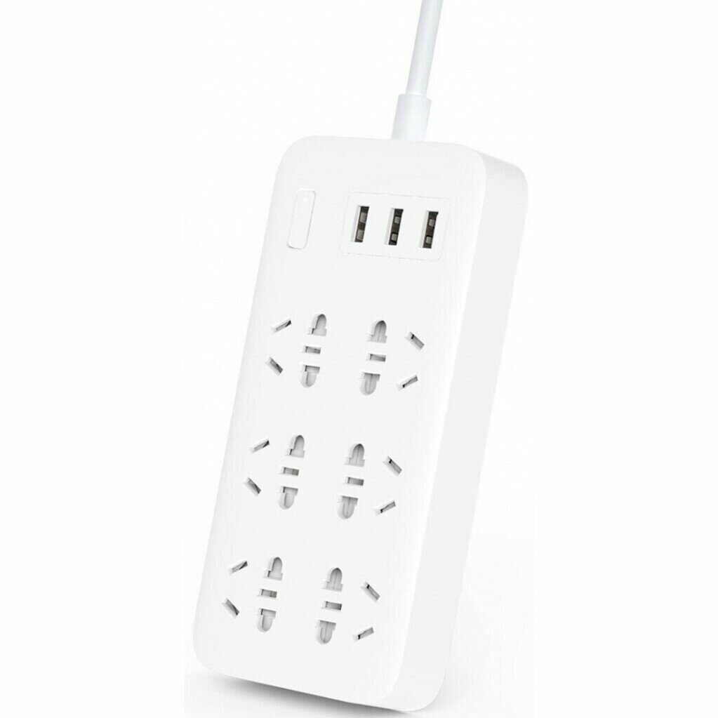 Удлинитель Xiaomi Mi Power Strip 6 CXB6-1QM NRB4025CN, 6 розеток, 1.8 м, 10А / 2500 Вт белый