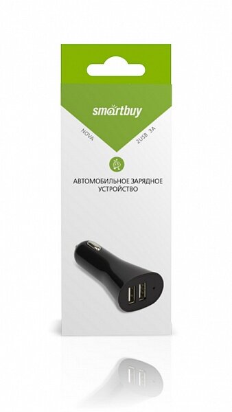 АЗУ SmartBuy NOVA, 3А, 2 x USB, черный (SBP-7000)