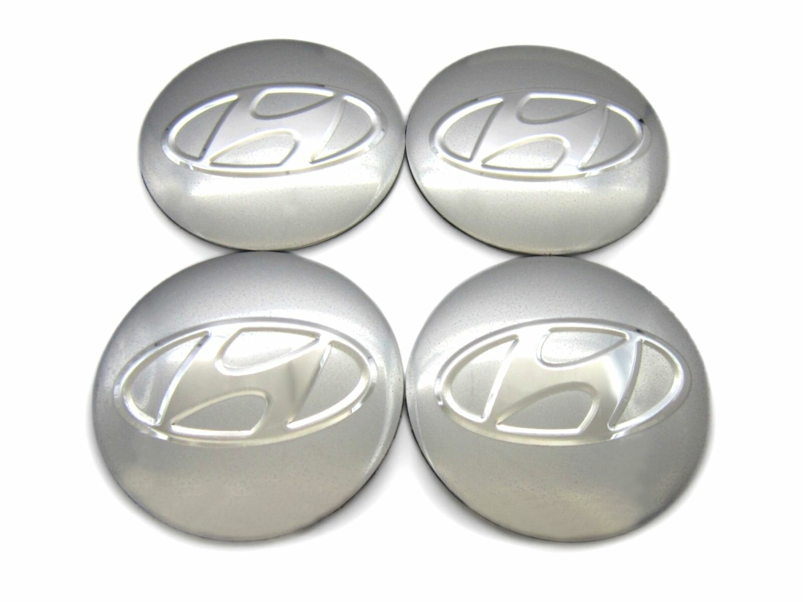 Наклейки на колесные диски и колпаки Хендай хром 54 мм алюминий сфера