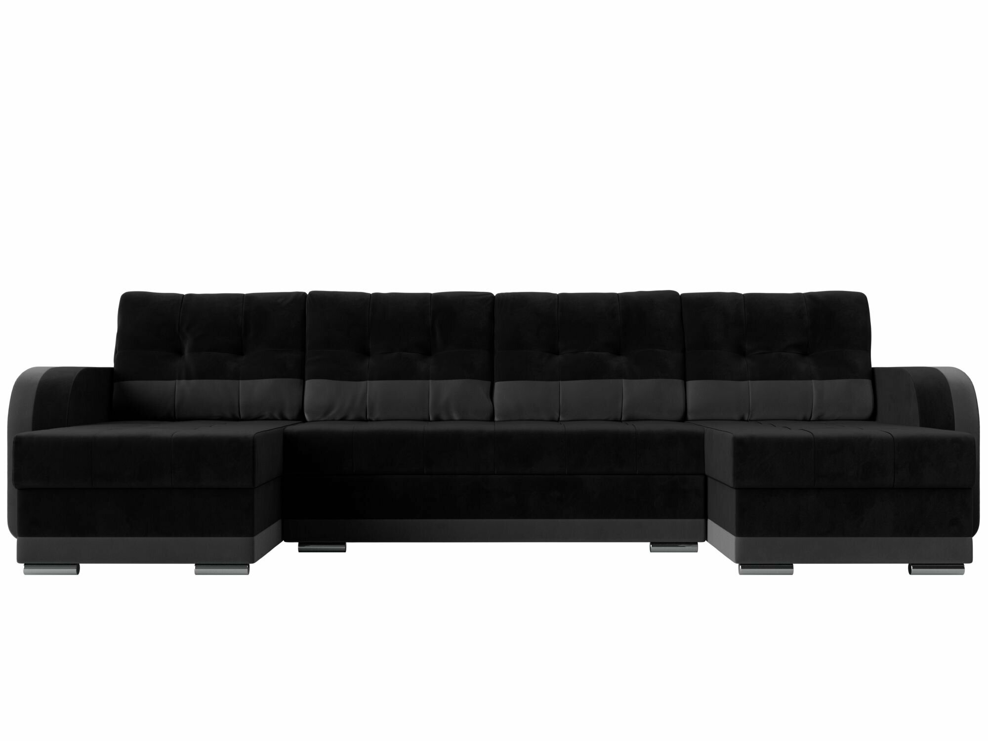П-образный диван Марсель,черный;серый