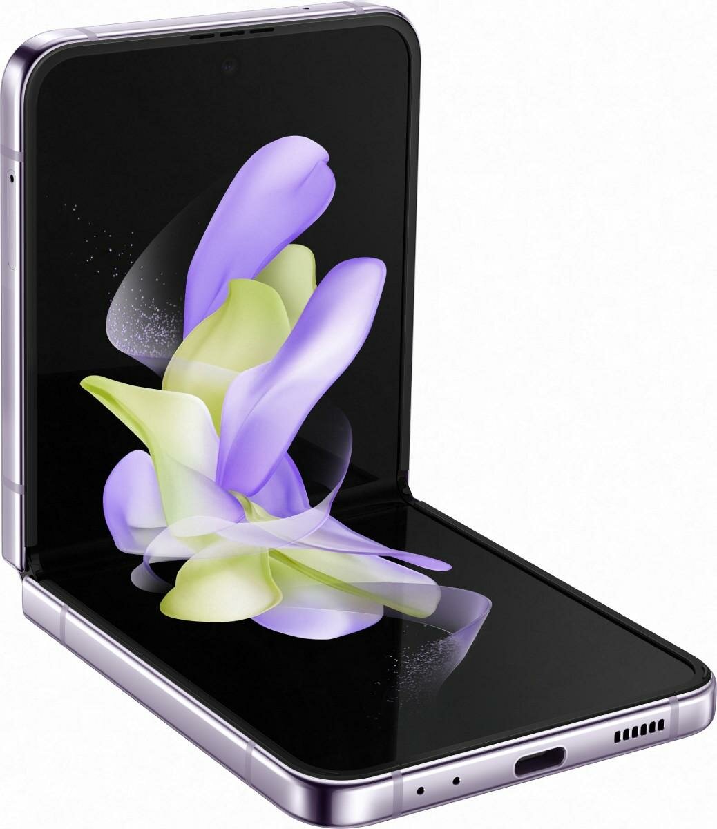 Смартфон Samsung SM-F721B Galaxy Z Flip 4 128Gb 8Gb пурпурный раскладной 3G 4G 6.7" 1080x2640 Android 11 12Mpix 802.11 a/b/g/n/ac NFC GPS GSM900/