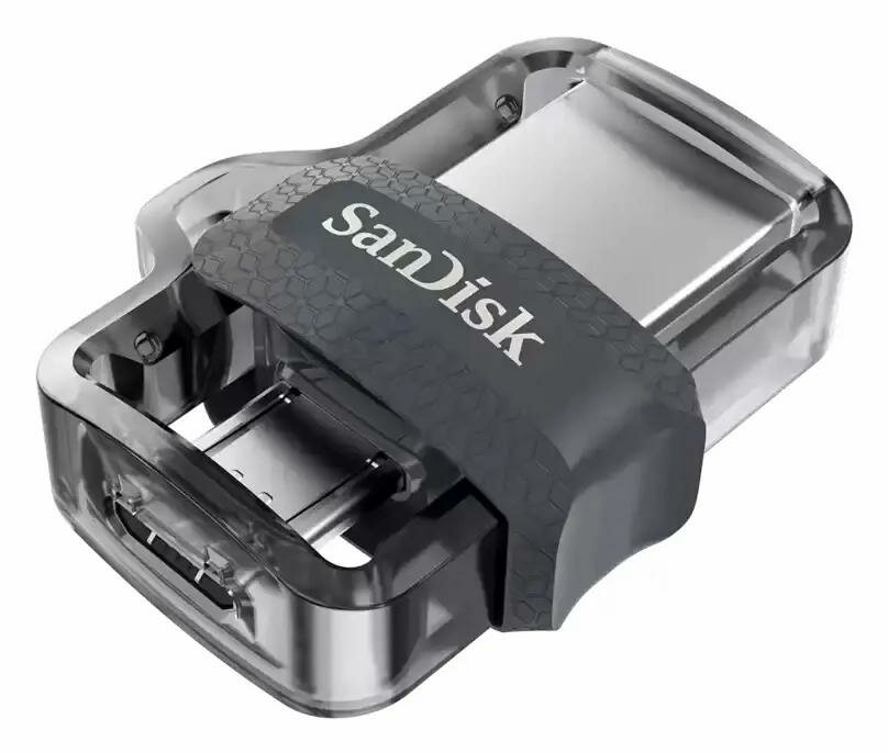 Флеш диск SanDisk Ultra Dual 256GB USB3.0 серо-серебристый