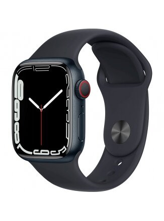 Умные часы Apple Watch Series 7 GPS + Cellular 41 мм Aluminum Case with Sport Band (MKH73), темная ночь