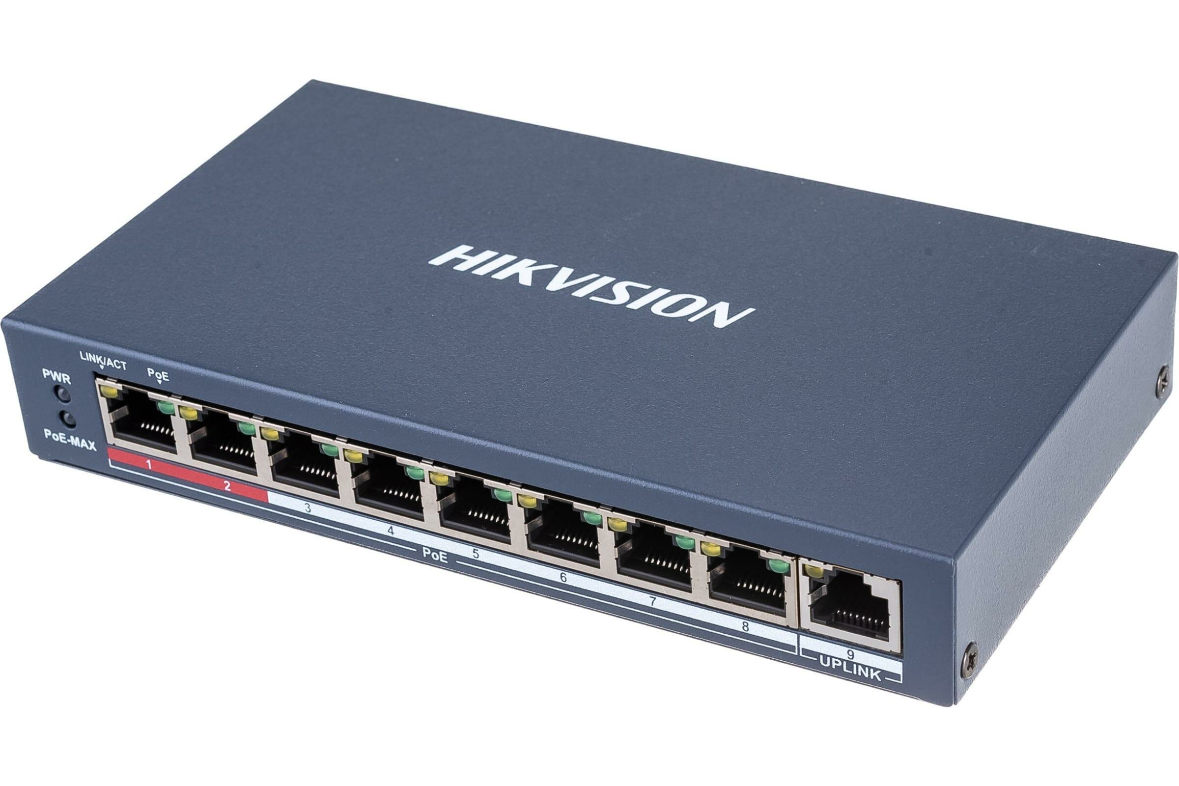 Коммутатор 9PORT 100M 8POE DS-3E0109P-E(C) HIKVISION