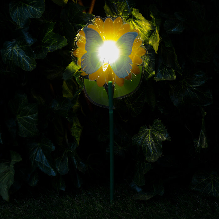 Садовая фигура на спице светодиодная 'Бабочка' 11х29 см микс MSJ2105294 - фотография № 5